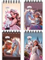 Блокнот А7  40л. Проф-Пресс спираль "Сказочные принцессы-2" Б40-6381 клетка,мел.карт.