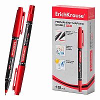Маркер перм. EK Double P-80 48185 двухсторн.,красный,0,4-1,5мм