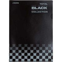 Папка-уголок А4 deVENTE "Total black" 3074322 непрозр.,чёрная с рис.,180мкм