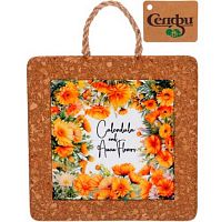 Подставка п/горячее "Календула" 320-561 пластик,пробка,14,5см