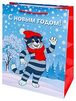 Пакет подар. Миленд НГ "Простоквашино. Новогодний котик" ППК-2922 глянц.лам.,26,4*32,7*13,6см