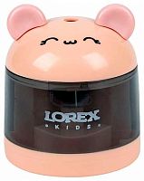 Точилка электрическая LOREX "Kids cute pet" LXKSREL-CP розовая,с контейнером,пластик.