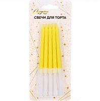 Свечи д/торта "Праздник" 448-604 (10шт) жёлтый,8,1см