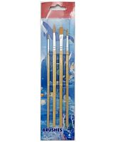 Набор кистей  4шт. INTELLIGENT DH-133 (синтетика кр.№2,5, пл.№5,8) блист.