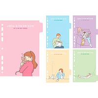 Разделитель листов картон. А5 deVENTE "Cat&Me" 3051412 лам. мел. с рис. (5шт.)