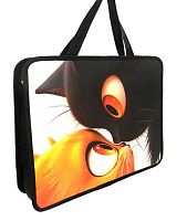 Папка пластик,с ручками А4 ПЧЕЛКА ПМ-А4-26 "Два кота" д/тетрадей