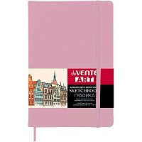 Скетчбук А5  80л. deVENTE тв.обл. "Art" 2134406 розовый,кож.зам.,крем.бум.140 г/м2