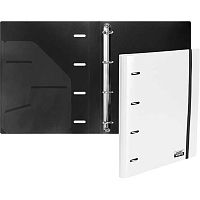 Папка 4 кольца 30мм deVENTE А4 "Just White.Белая" 3081520 полипр.,внутр.карм.