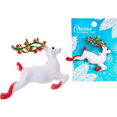 Брошь "Рождественское чудо - Олень" 545-453