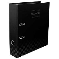 Регистратор 75мм deVENTE А4 "Total black" 3091309 картон.,разбор.,мат.лам.,чёрн. с диз.,метал.окант.