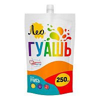 Гуашь 250мл Лео "Учись" LGD-250 (214) оранжевая группа 2 дой-пак с штуцером