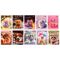 Записная книжка А6  24л. ХАТ "Маленькие ушки" клетка,глянц.лам.,асс.