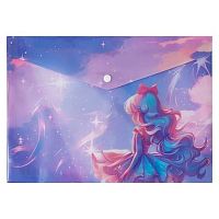 Папка-конверт на кнопке А4 КОКОС "Magic ballerina" 251303 непрозр.с рис.,пластик,150мкм