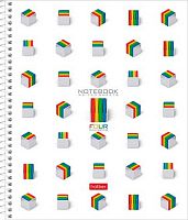 Бизнес-блокнот А5 120л. ХАТ тв.обл., спираль "Four Deviders" 32342 лам.софт-тач,4цв.разд.