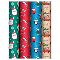 Бумага упак. 70*100см MESHU "Marry Christmas" глянц. (1лист в рулоне) MS_62802 80г/м2,асс.