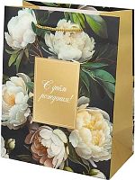 Пакет подар. Миленд Dream cards "Белые пионы" ППК-2752 мат.лам.,глит.,18*23*10см