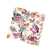 Салфетка бум. Bouquet Home Collection Classic "Красивые цветы. Кремовый фон" 25366 3сл.(20шт),33*33