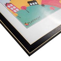 Фоторамка пластик 21*30см Акварель чёрный с ножкой,ширина багета-14мм