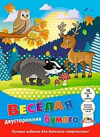 Бумага цв. двухстор. с рис. А4 16л.  8цв. АППЛИКА "Лесные друзья" С2779-11