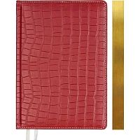 Ежедневник н/д B6 136л. deVENTE кож.зам. "Wild" 2035100 бордов.,золот.срез.,крем.бум.