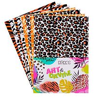 Бумага цв. двухстор. тонир. А4  8л. 4цв. КОКОС "Animal print" 253969 в пакете
