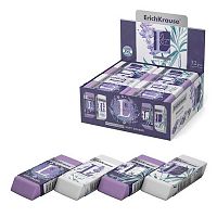 Ластик EK "Lavender" 56958 белый/фиолет.,термопл..рез.,60*25*10мм,карт.держ.