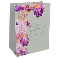 Пакет подар. Fiorenzo "Ирисы" 26*32*12см 253652 выб.лак,мат.лам.,210г/м2