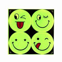 Наклейка светоотражающая 4в1 "Смайл" 15*15см Р2822-10 КнсР2822-10