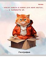 Тетрадь предм. 48л. Проф-Пресс "Жил-был кот-География" Т48-1446 (клетка)