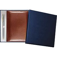 Набор подар. (ежедневник 2026г. А5 168л. ATTOMEX кож.зам. "Visa" коричн.+ручка шар.) 2237638