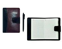 Бизнес-блокнот  8,5*12см  80л. ALINGAR AL4333 кож.зам.,клапан на кнопке,с ручкой