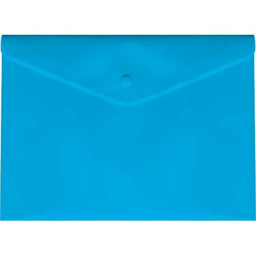 Папка-конверт на кнопке А4 ATTOMEX 3071051 непрозр.синяя,150мкм