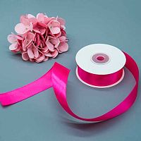 Лента 2,5см*22,85м атласная фуксия Микрос ч37755