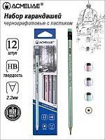 Карандаш ч/гр. с ласт. ACMELIAE 43016 HB кругл.перламутр.корп,асс.