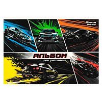 Альбом для рис.12л. ФЕНИКС "Неоновые тачки" 69864 глянц.уф-лак,на скобе