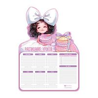 Расписание уроков А3 ФЕНИКС "Балерина с бантом" 72575 выб.уф-лак,мел.карт.