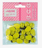 Декор. элементы deVENTE "Божьи коровки" 8120109 дерев.,жёлтые,14*19мм,(20шт)