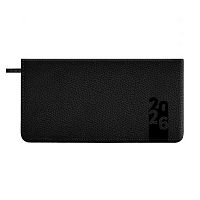 Еженедельник карм. 2026г. 170*88мм  64л. ESCALADA "Джут чёрный" 70376 поролон,блинт.тисн.