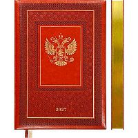 Ежедневник 2027г. А5 168л. deVENTE кож.зам. "Symbol" 2232723 коричн.,зол.срез,крем.бум.,подар./к