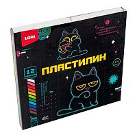 Пластилин 12цв., 15гр. LORI "Киберкотики" Плб-006 пенал