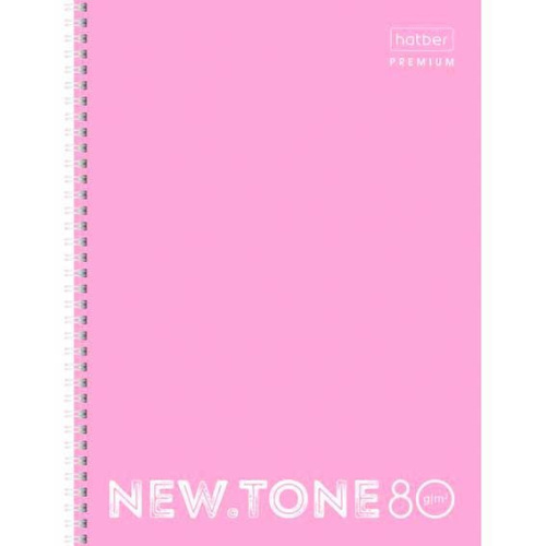 Тетрадь 80л. (клетка) ХАТ спираль Premium NEWtone "Pastel Пион" 05018 глянц.лам.,перфор.