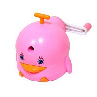 Точилка механическая deVENTE "Утёнок" 4071011 розов.,1отв.,с контейнером,9,2*12,2*9,7см