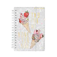 Записная книжка А6+  80л. BV спираль Cute Journal Mini "Мороженое" 3-575/06 клетка,резинка