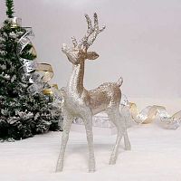 Фигурка НГ "Волшебный олень" 196-1158 белый/шампань,42см