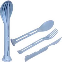 Набор столовых приборов "ЭкоЛайф" 860-614 голубой,3шт (ложка,вилка,нож)
