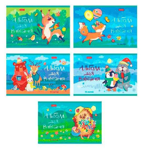 Альбом для рис.12л. А5 ХАТ "Ребятам о зверятах" на скобе