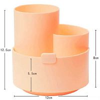 Подставка д/пиш.принадл. deVENTE "Orbit" 4102203 св.-оранж.,вращ.,пластик,12*12,5*12см