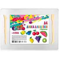 Доска для лепки А4 deVENTE 8041525 белая,пластик,2стека,с бортиком