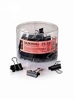 Зажим для бумаг ГЛОБУС 25мм чёрн. ЗБ-25ЧПК пластик/к