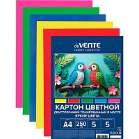 Картон цв. двухстор. тонир. А4  5л. 5цв. deVENTE 8114527 яркие цвета,пластик.пакет,е/подв.